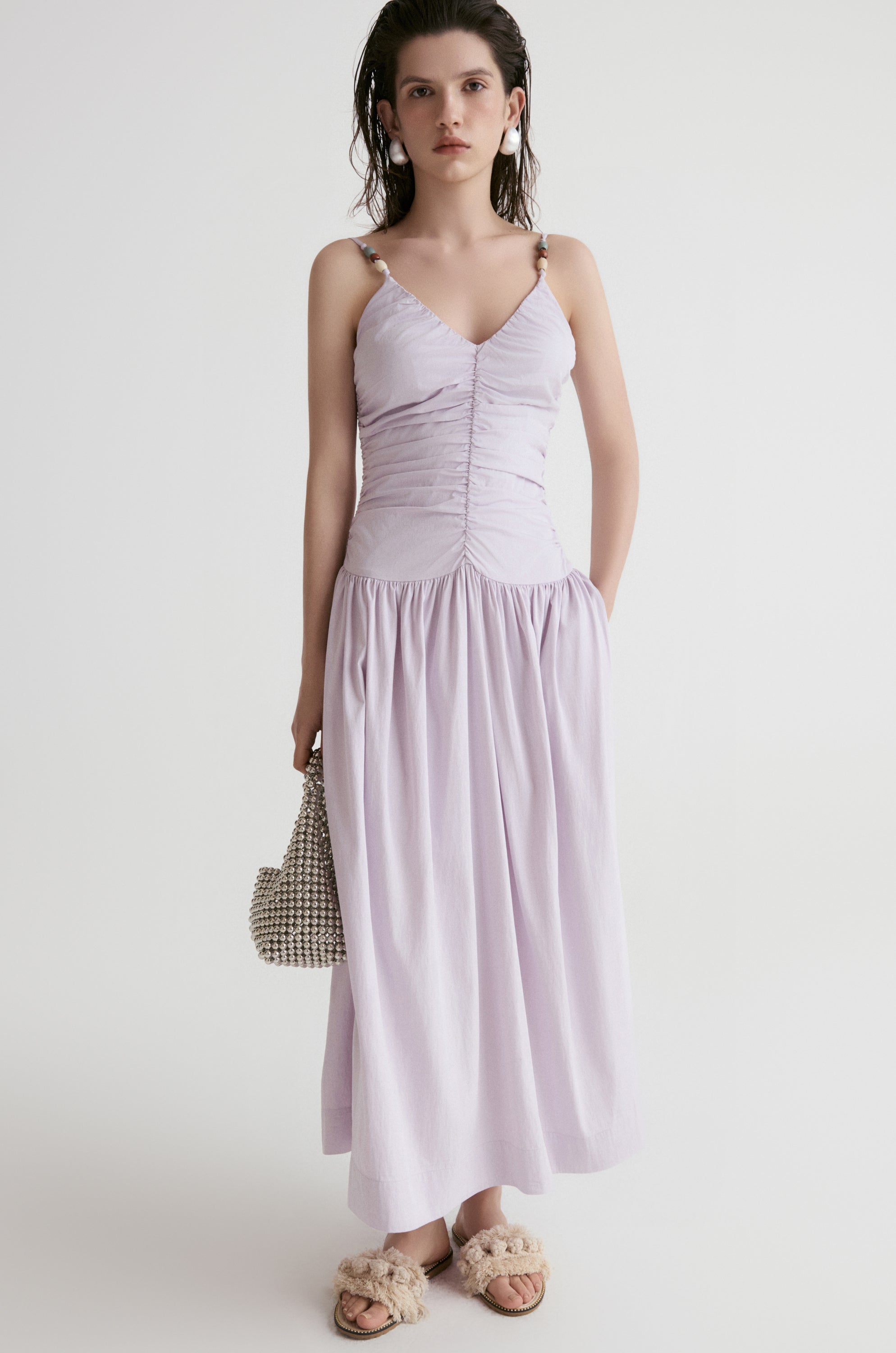 Tuscany Drape Cami Dress-Lillac