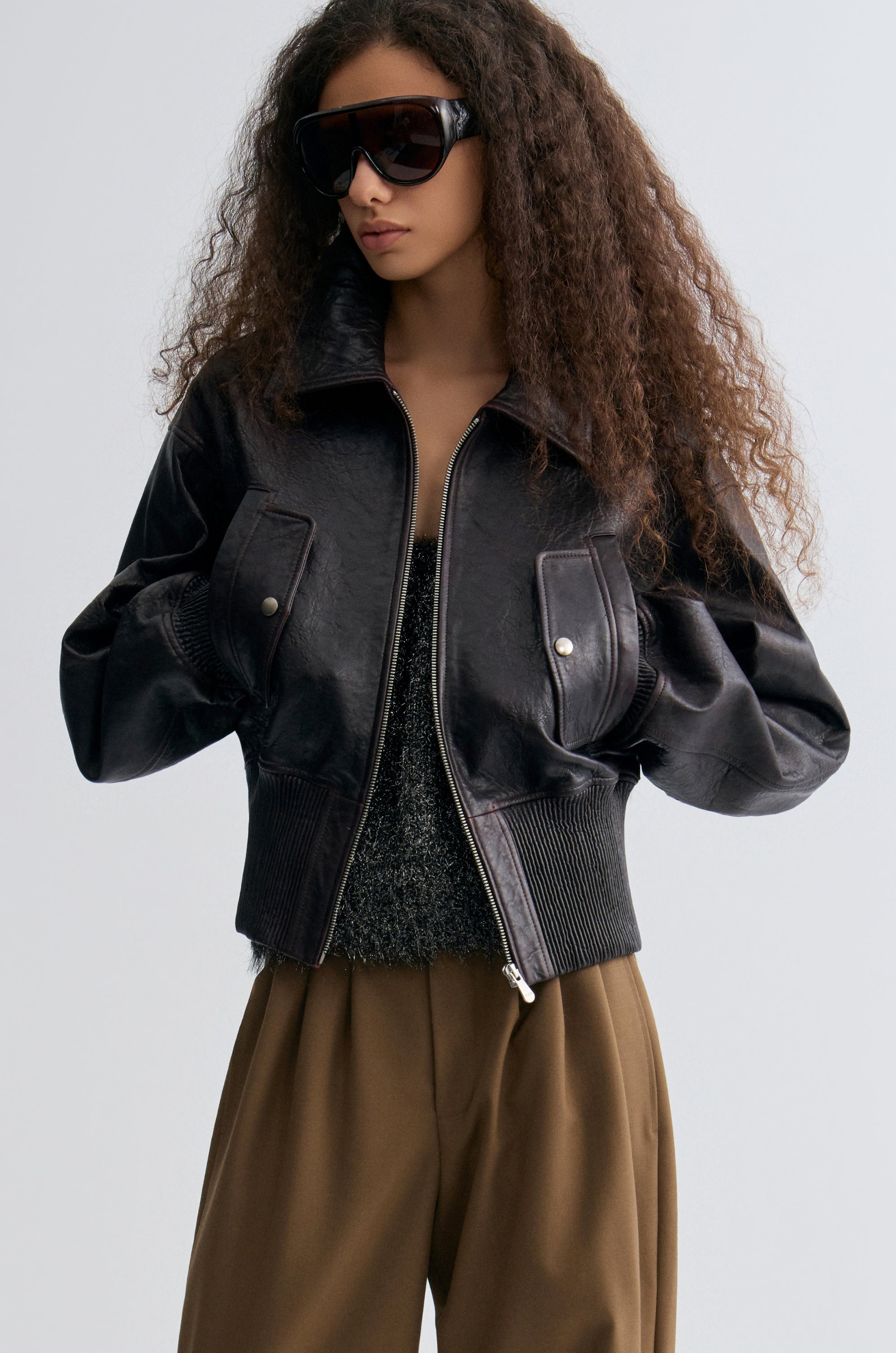 Leather Bomber Jacket