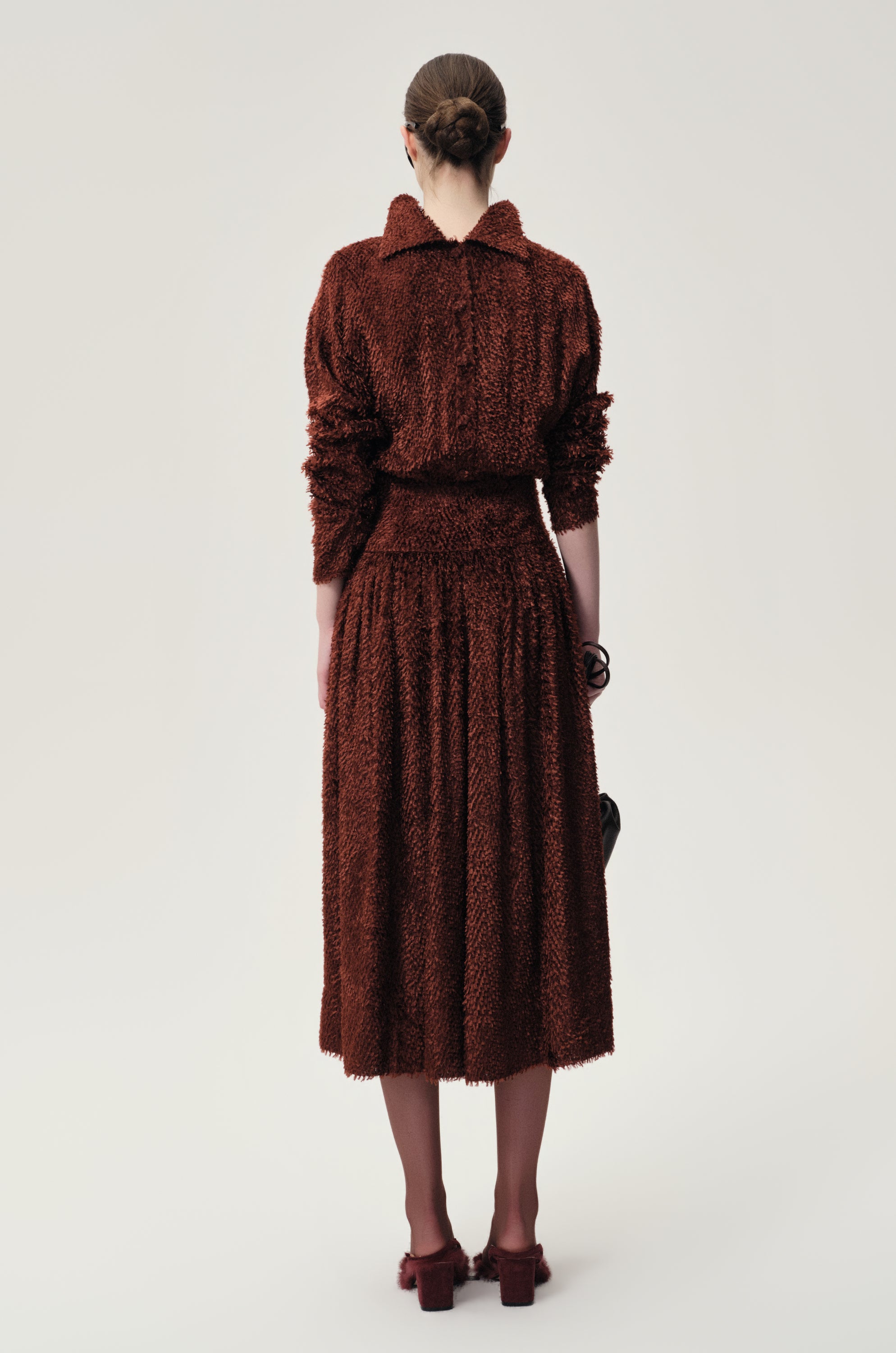 Brushed Trompe-l'œil Dress Cranberry