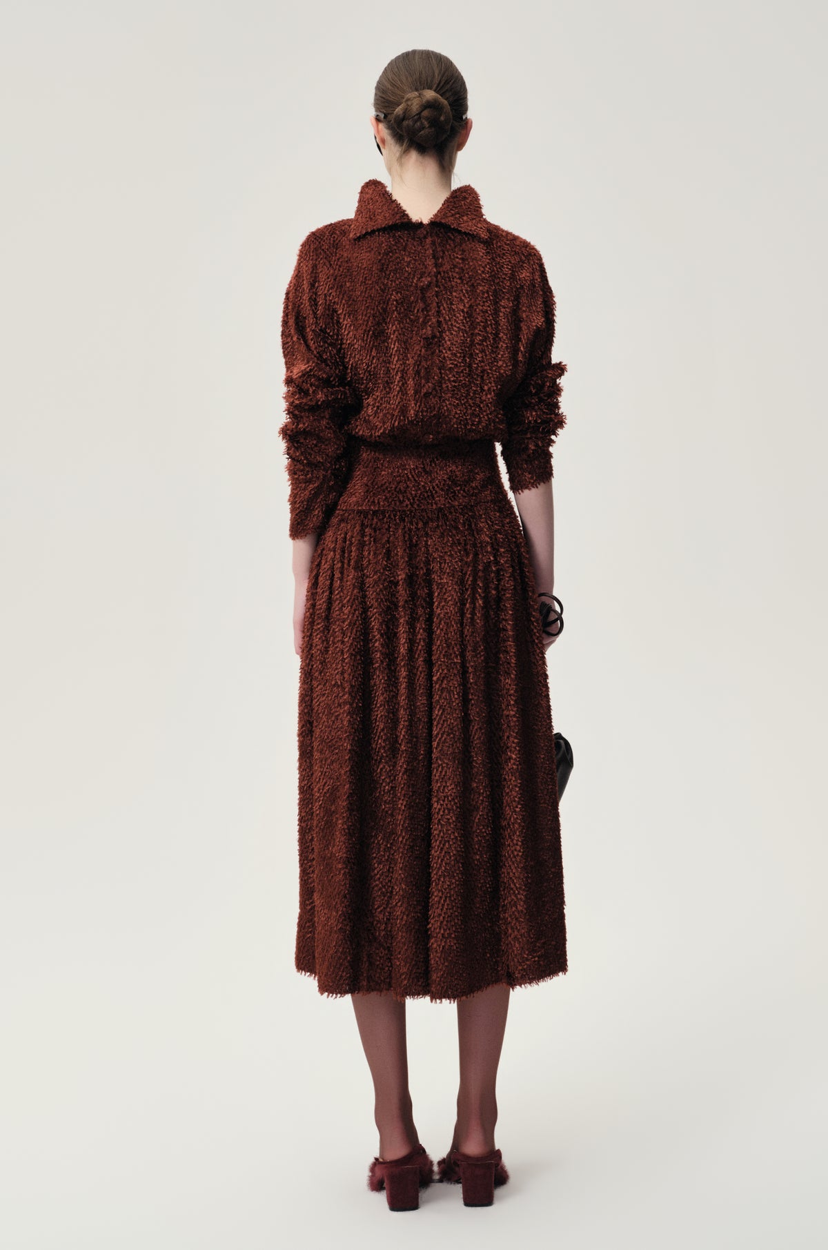 Brushed Trompe-l'œil Dress Cranberry