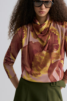 Verve Cowl Jersey Top Blush