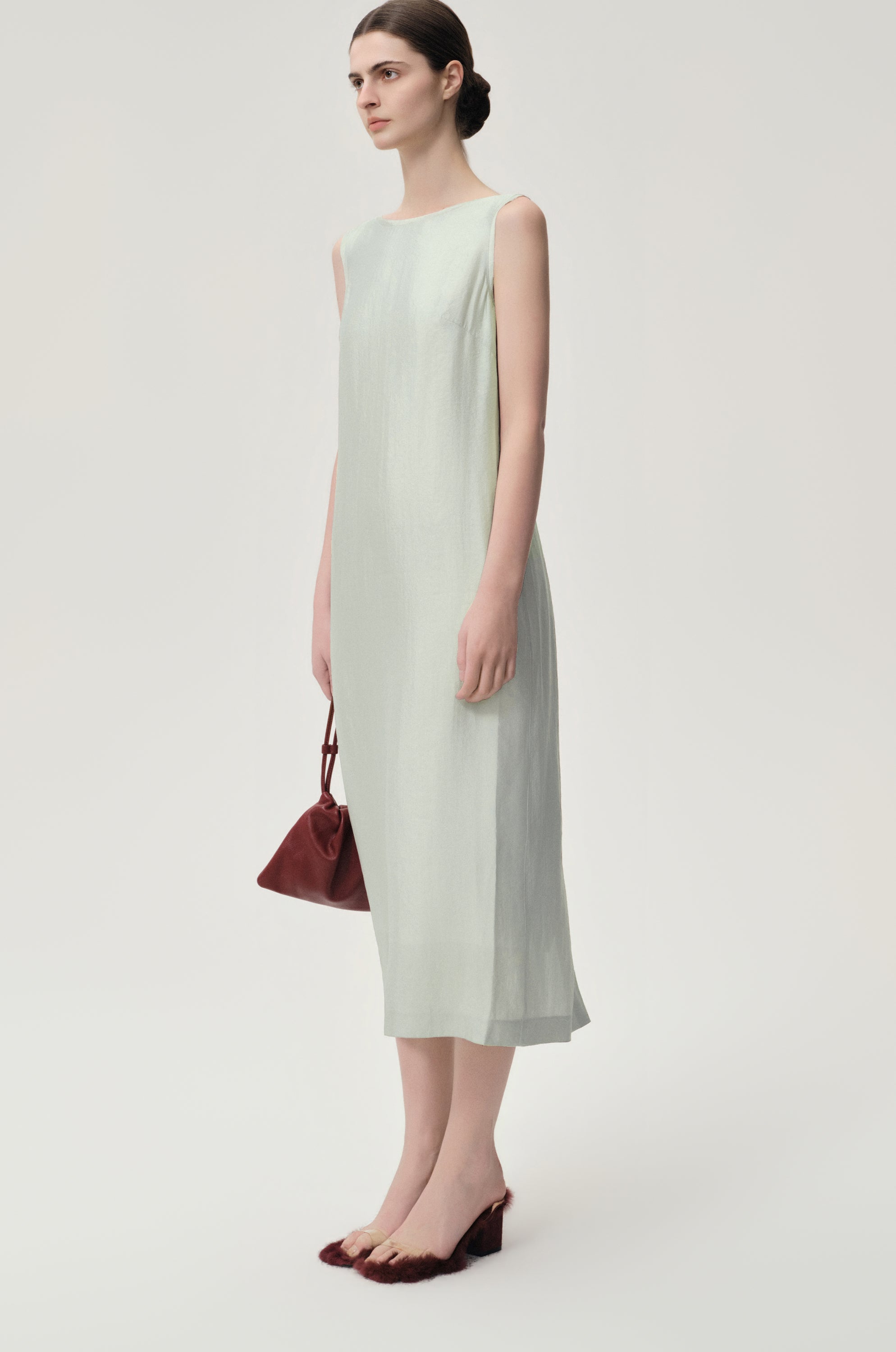 Sleeveless Open-back Maxi Dress Dust Mint