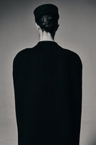 Double-faced Sculptural Wool Cape Coat Black