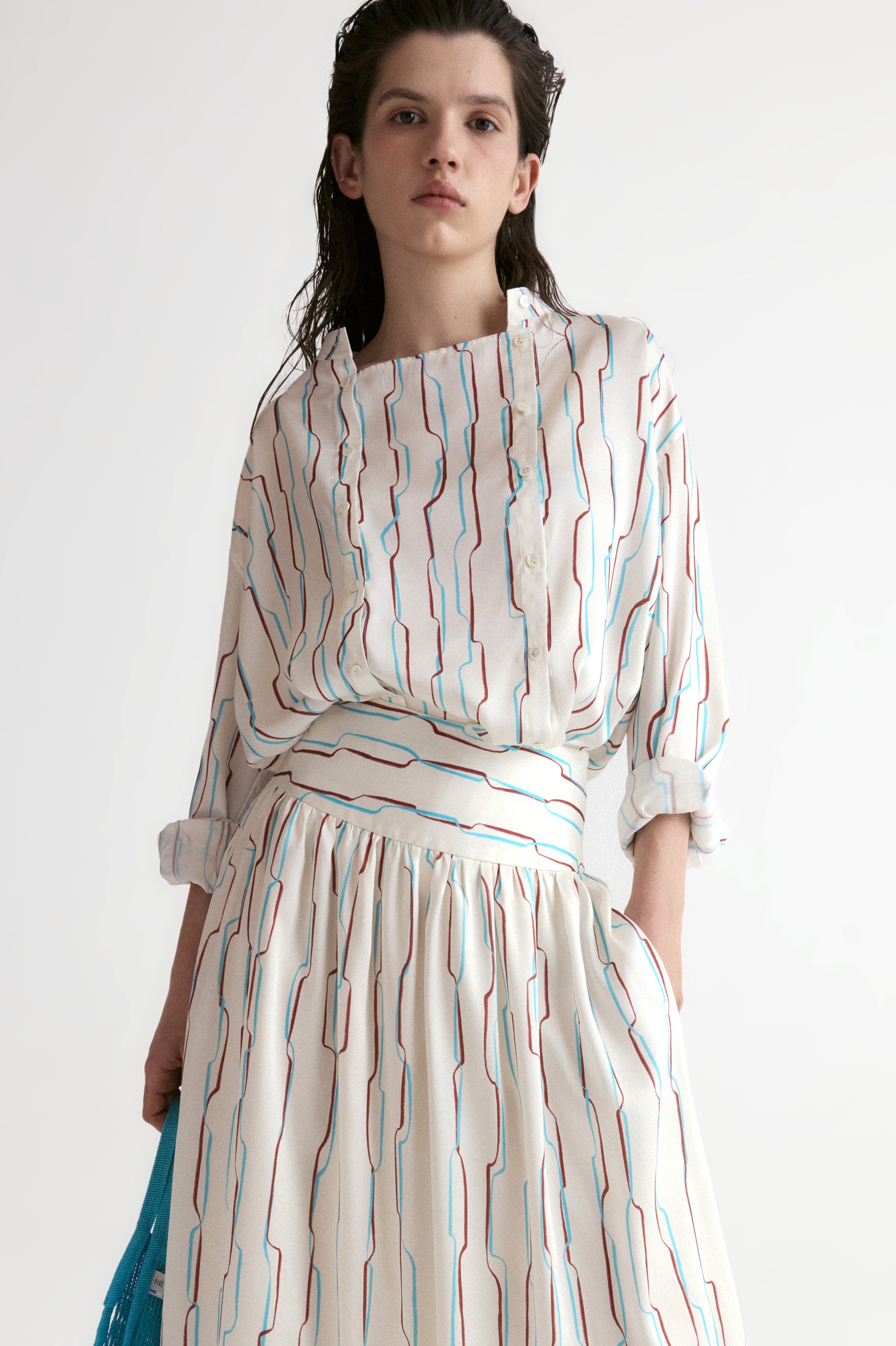 Santorini Twisted Shirt in Viscose Silk
