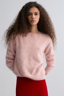 Plush Boxy  Brushed Cashmere Sweater Rosa