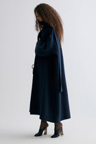 Oversized Double-faced Scarf Coat Navy