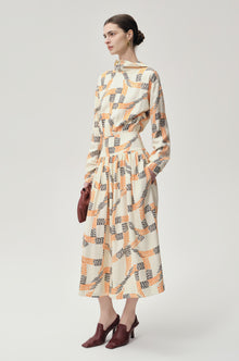 Printed Trompe-L'Ceil Dress Multi