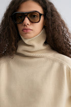 Wool and yak-blend Turtleneck Ivory