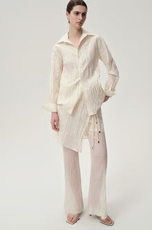 Crinkled Gauze Shirt Ecru