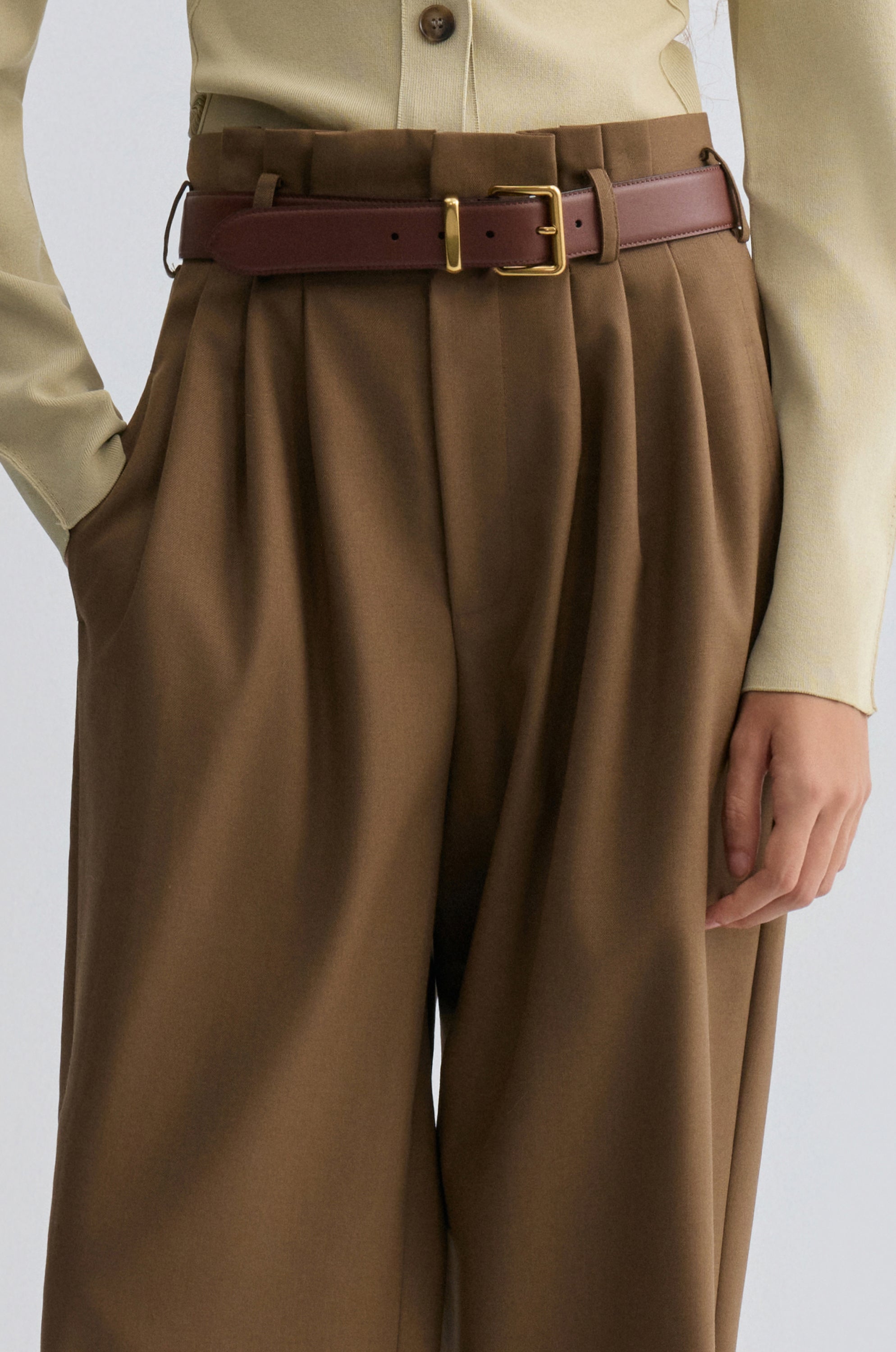 Relaxed Gabardine Trousers Pepper