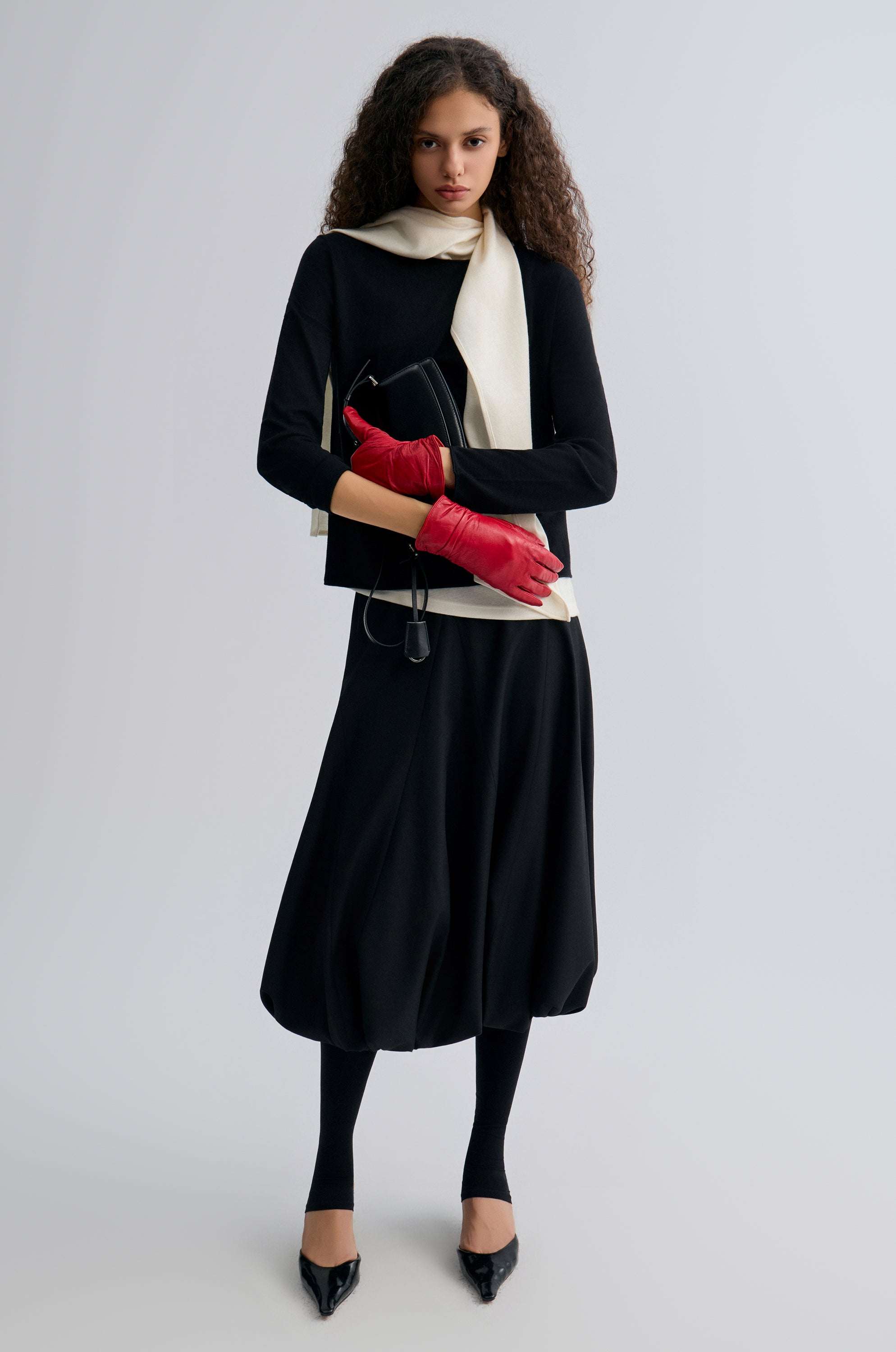 Scarf Wool Top Cream