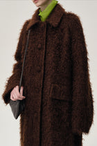Modernist Mohair Coat Dark Brown