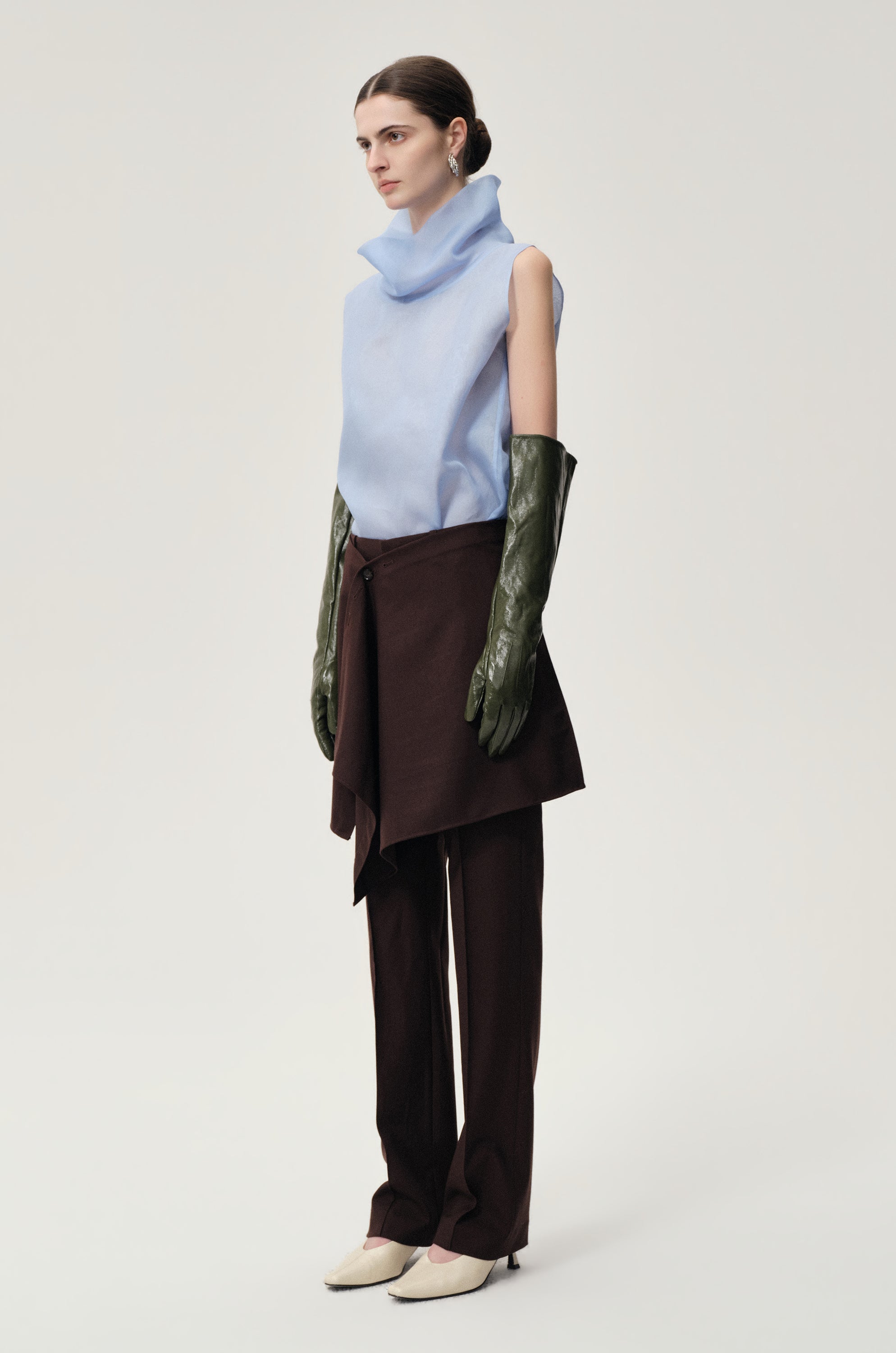Layered Skirt Trousers Rum