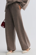Wide-leg knitted Trousers Taupe Melange
