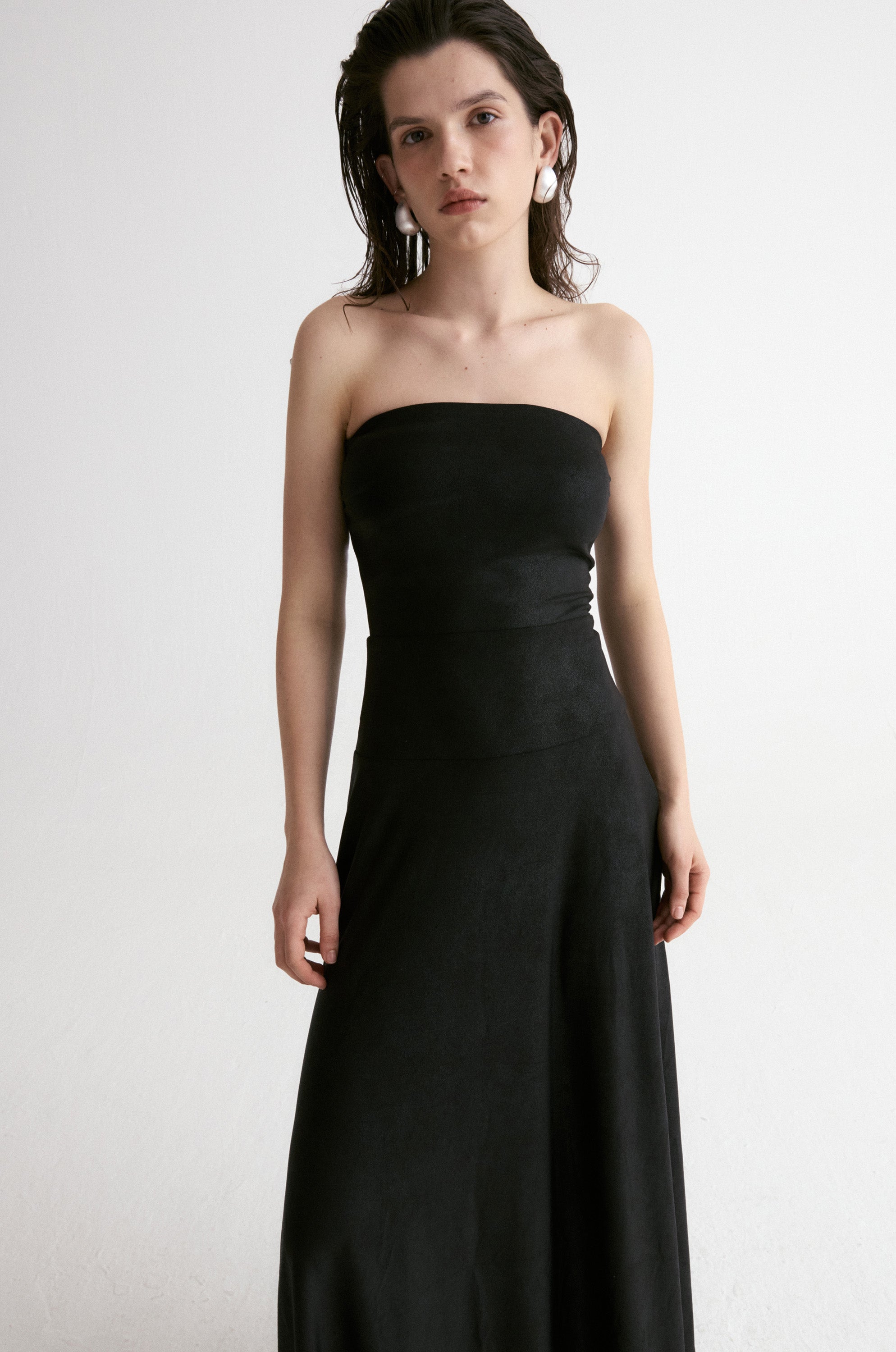 Strapless Jersey Maxi Dress