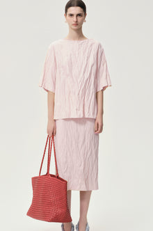 Crinkled Gauze Top Peach