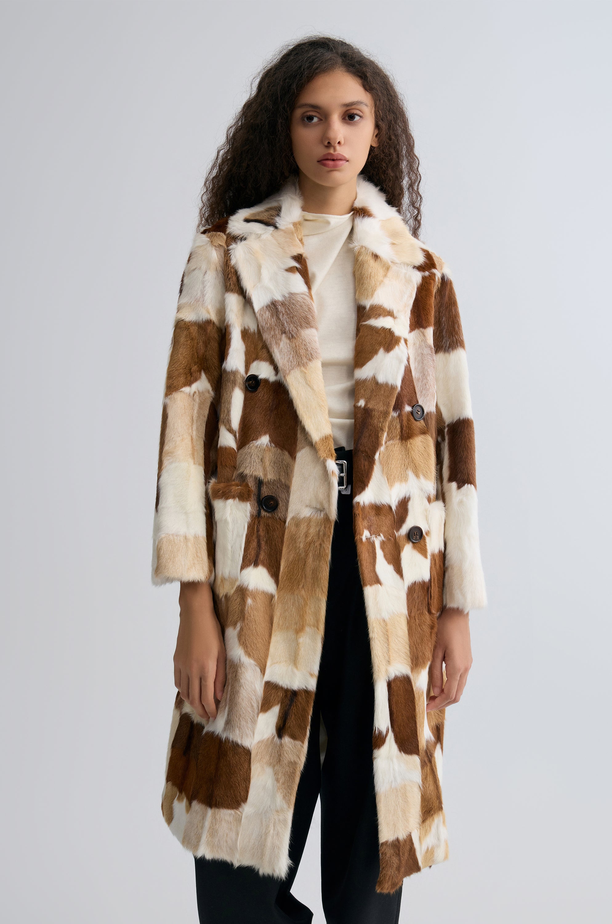 Chevre Patchwork Fur Coat