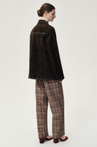 Check Wool Trousers Espresso