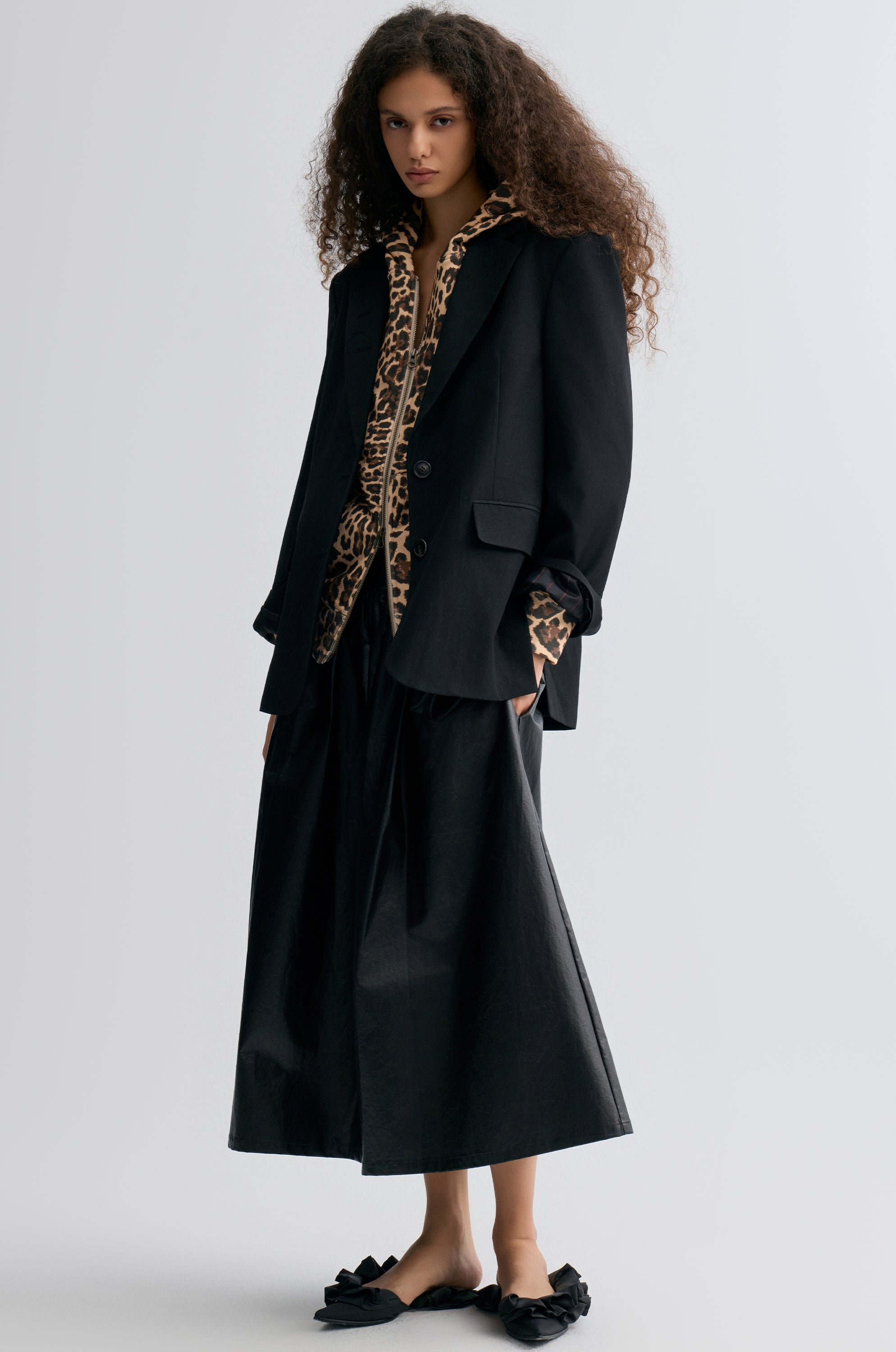 Leopard-print Zipper Hoodie