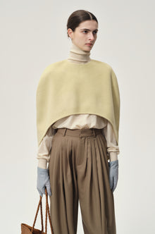 Opera Double-faced  Wool Cape Top Butter