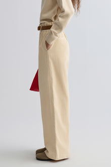 Corduroy Wide-leg Trousers Ivory