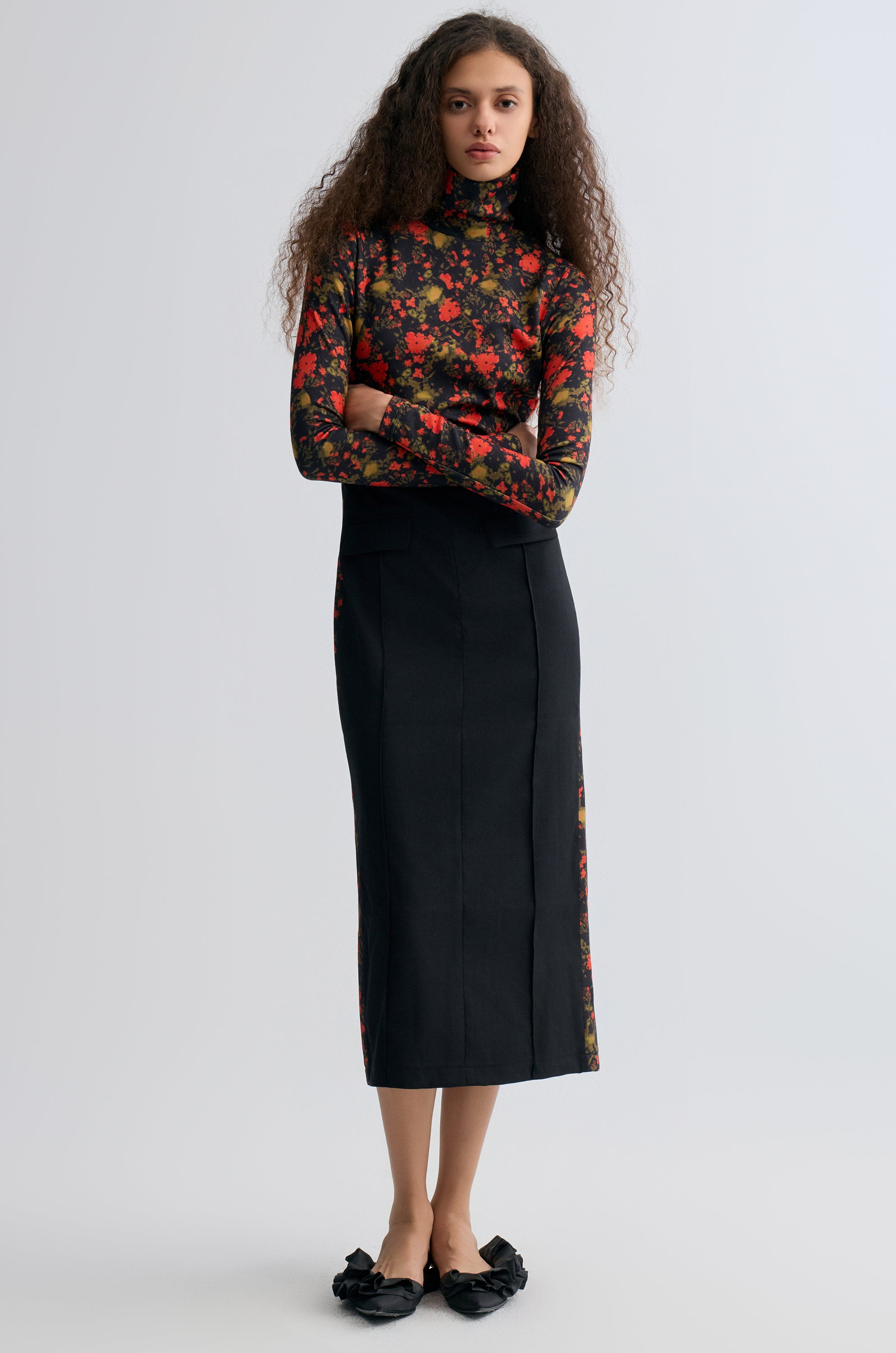 Deconstructed Printed Wool Dress