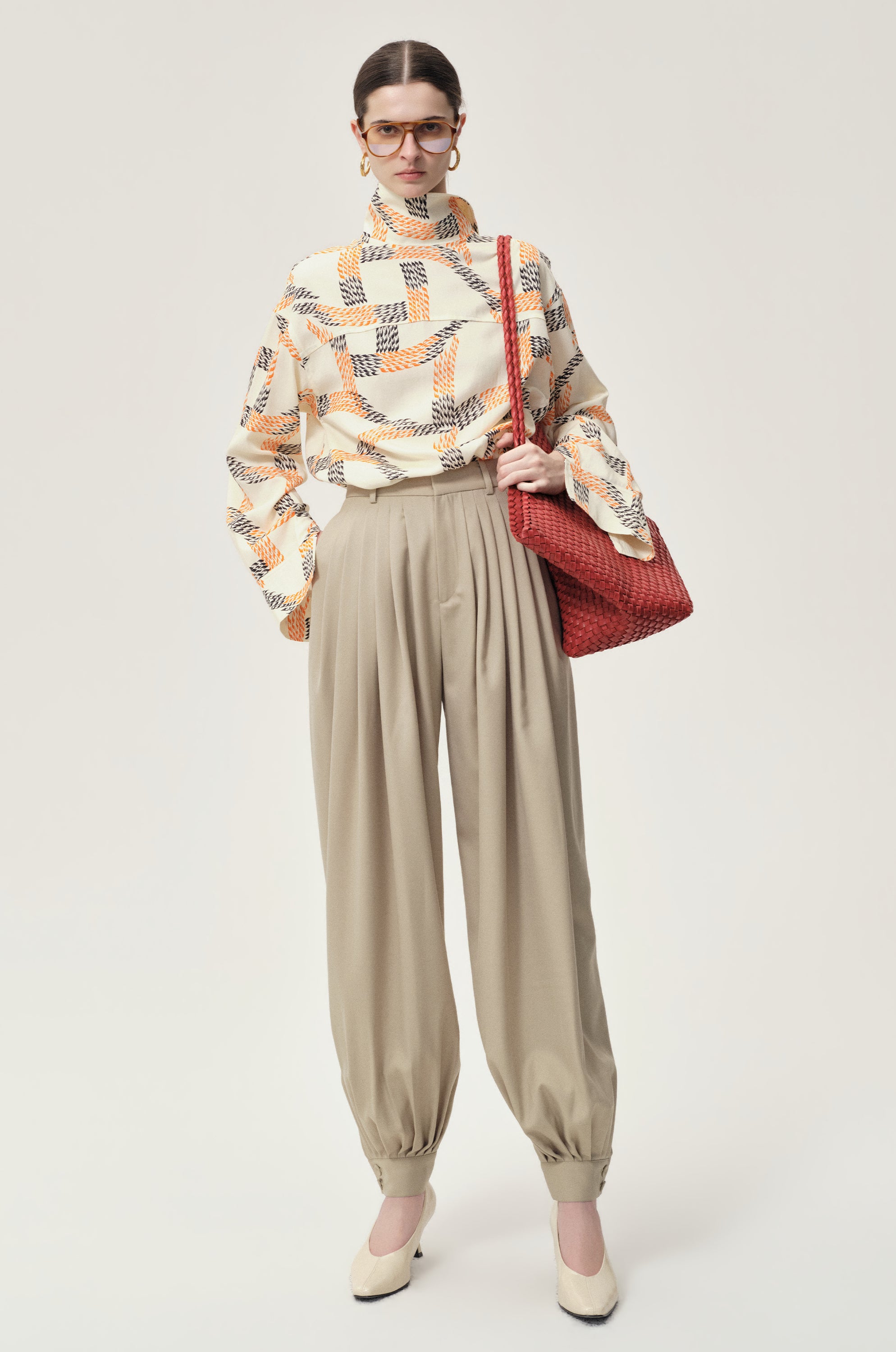 Balloon Pleat Trousers Fossil