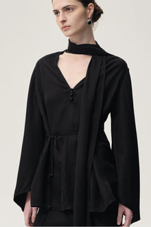 Reversible Scarf Blouse Black