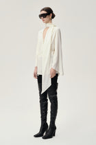 Reversible Scarf Blouse Ecru