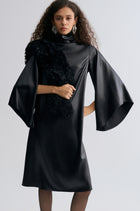 Waxed Slouch-neck Dress