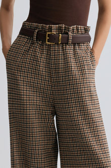 Check Wide-leg Trousers