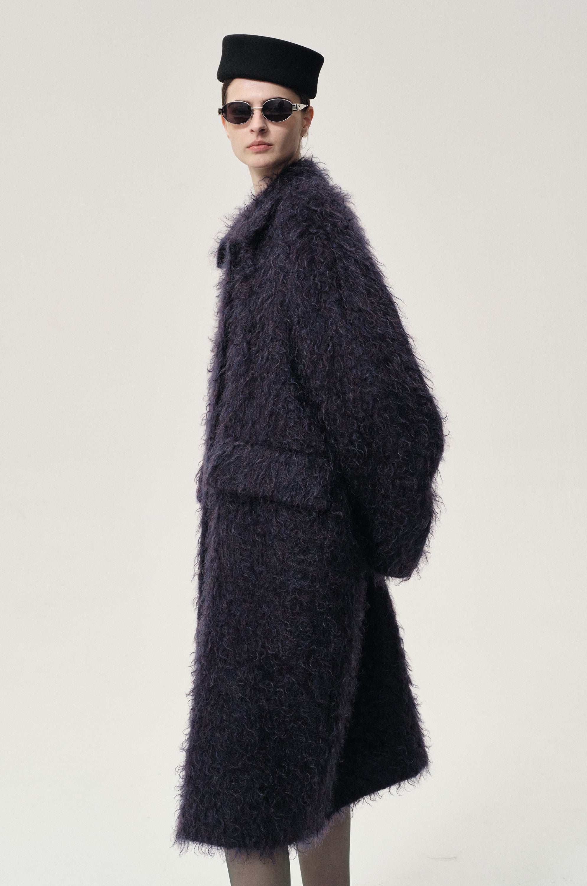 Modernist Mohair Coat Midnight