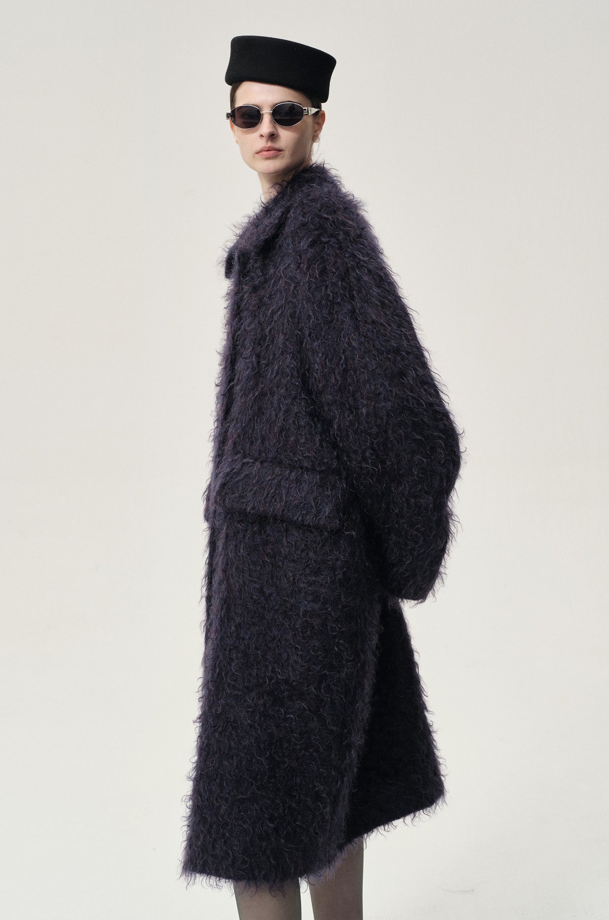 Modernist Mohair Coat Midnight