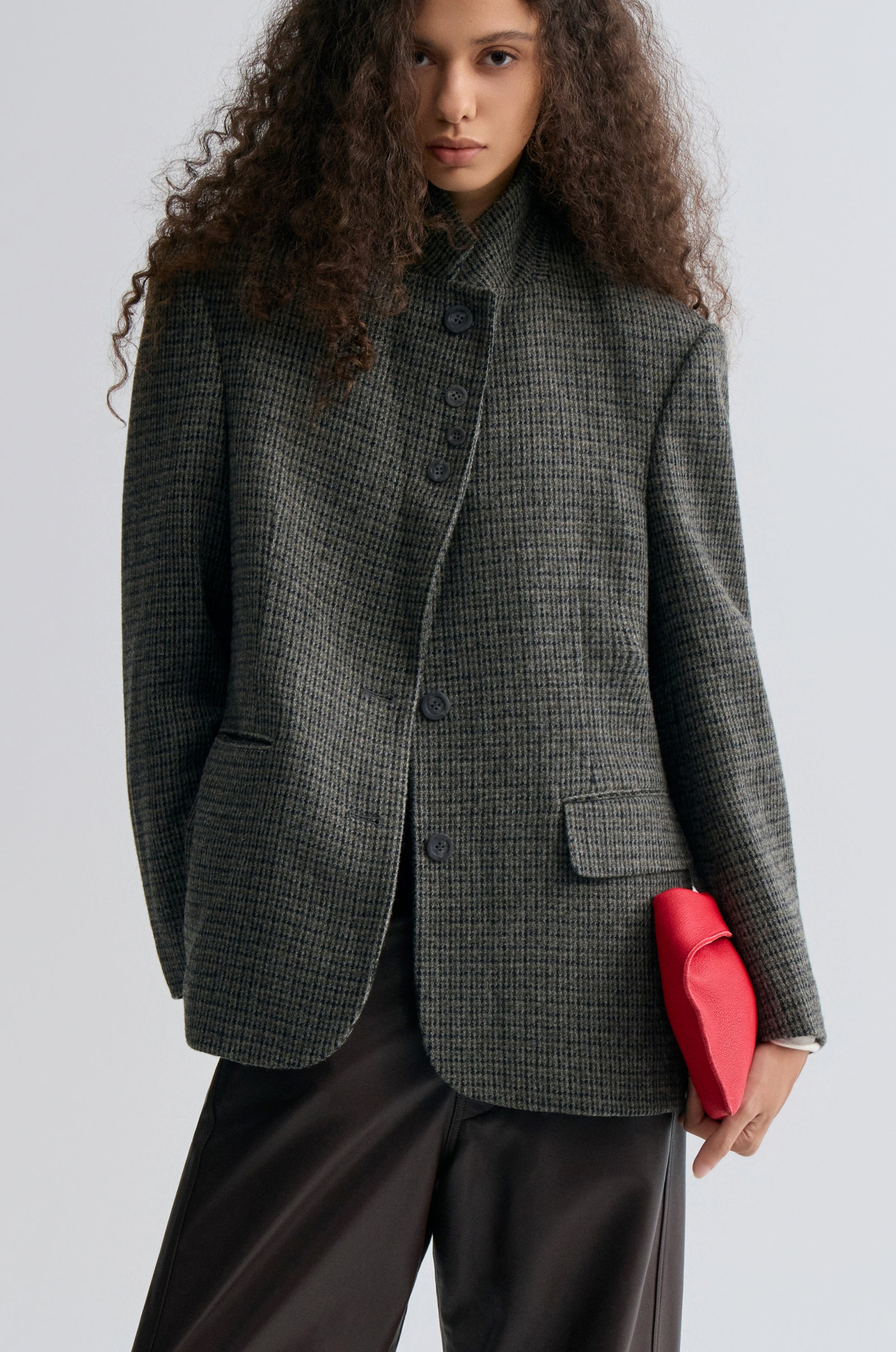 Boxy Check Blazer