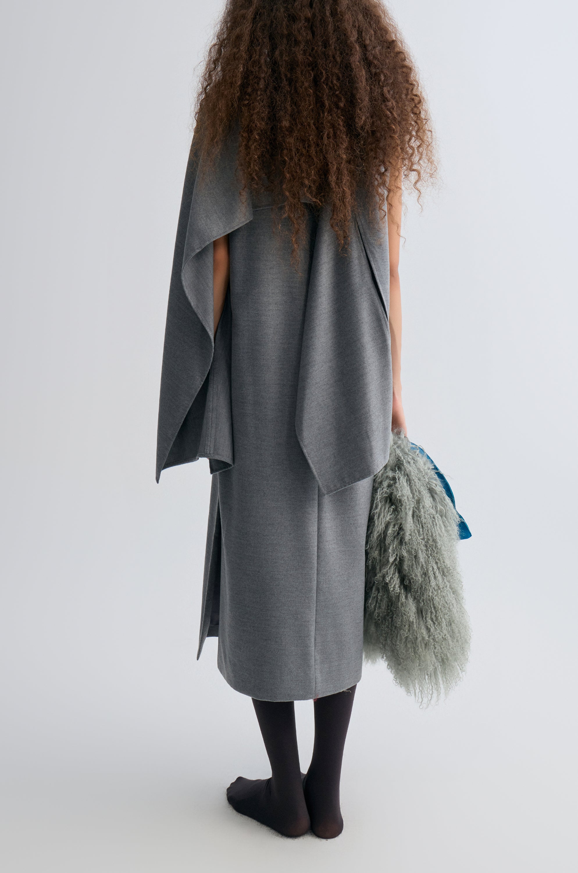 Opera Cape Maxi Dress Grey Melange