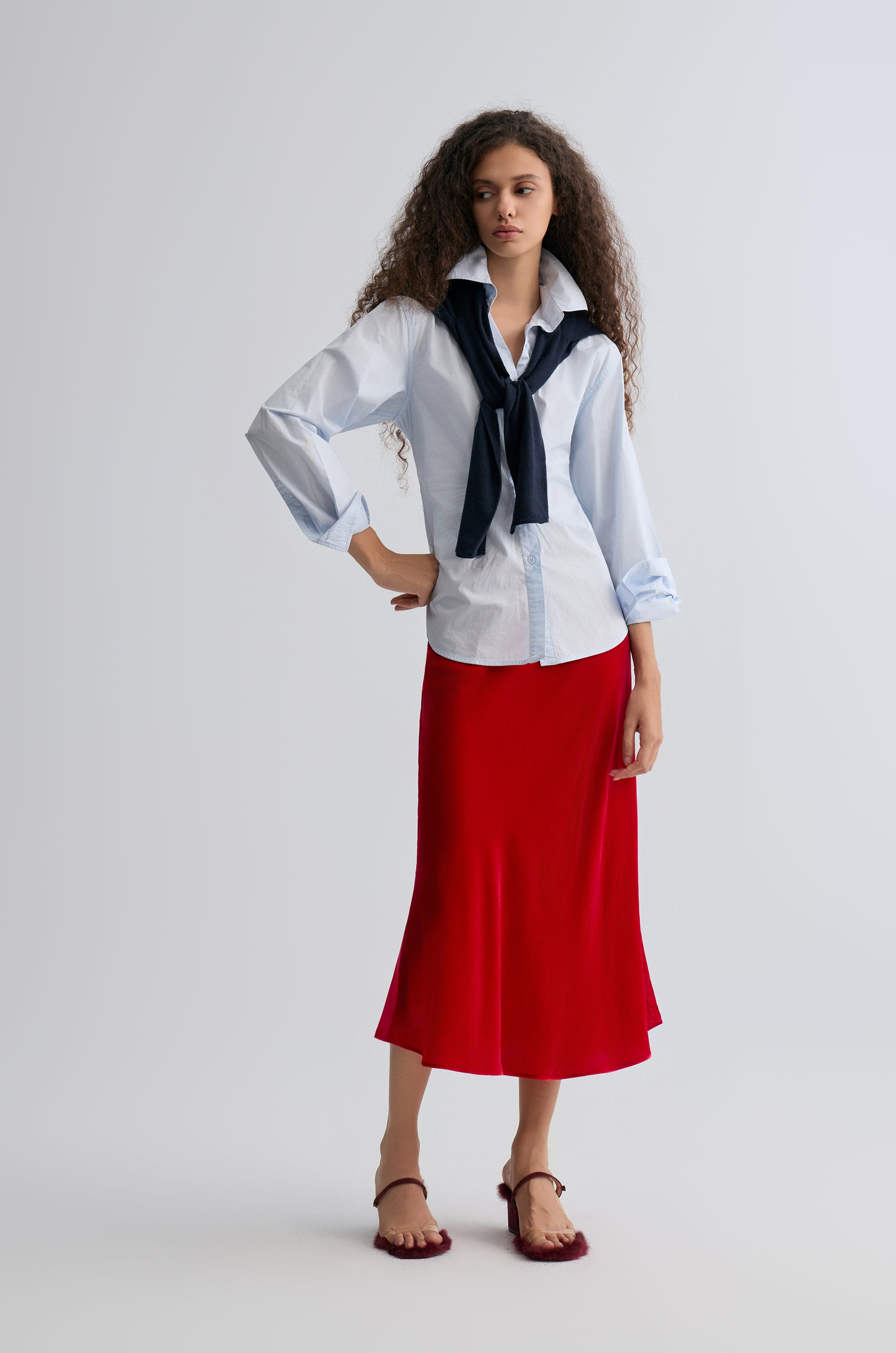 Velvet Mermaid Skirt Crimson