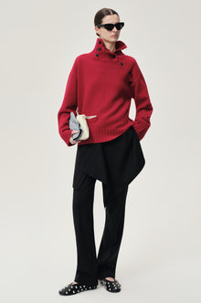 Layered Skirt Trousers Black