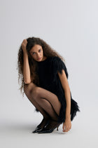 Side-Trim Wool Dress