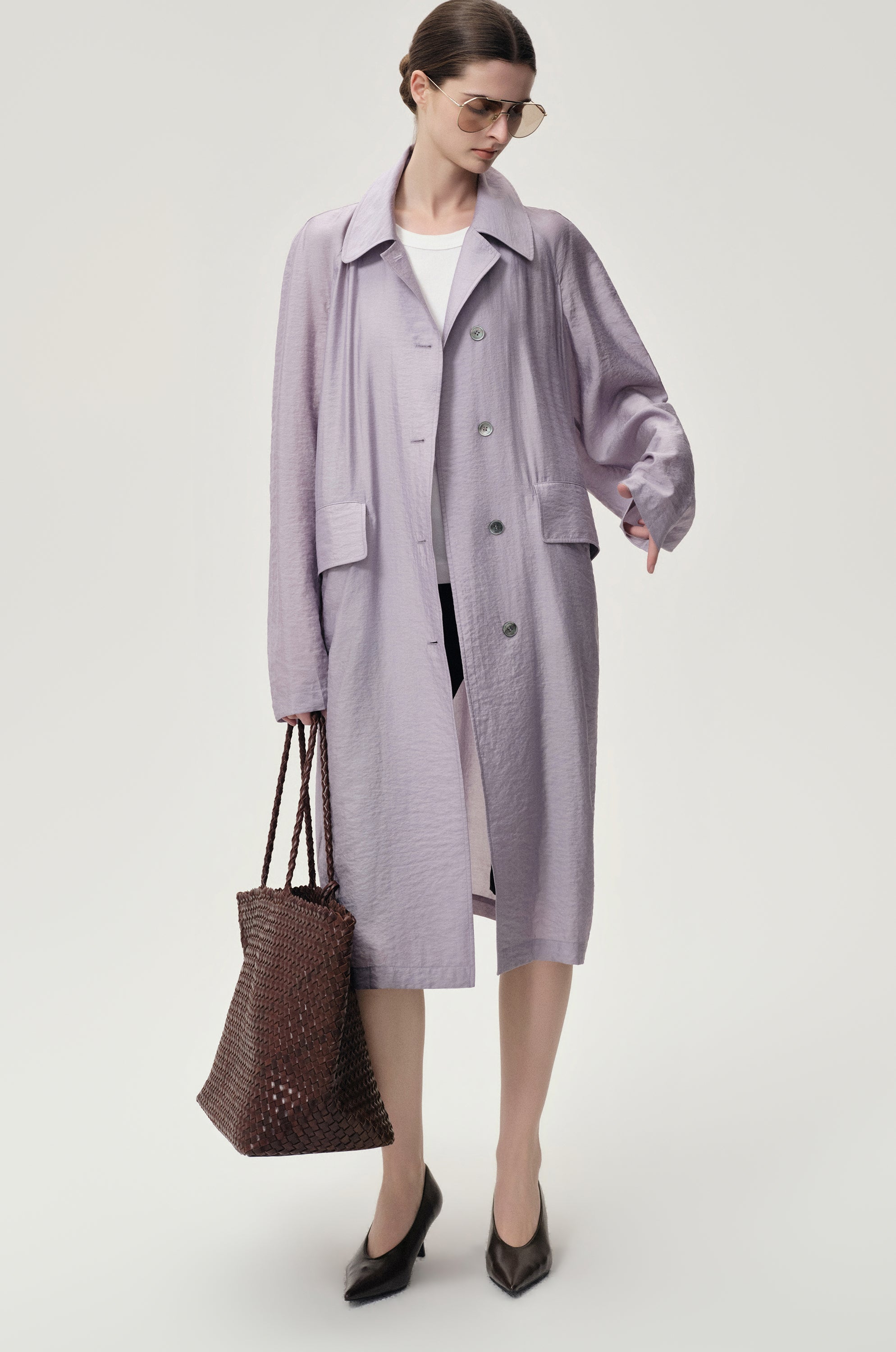 Zephy Trench Purple Ash