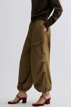 Washed Baggy Cargo Trousers Chocolate