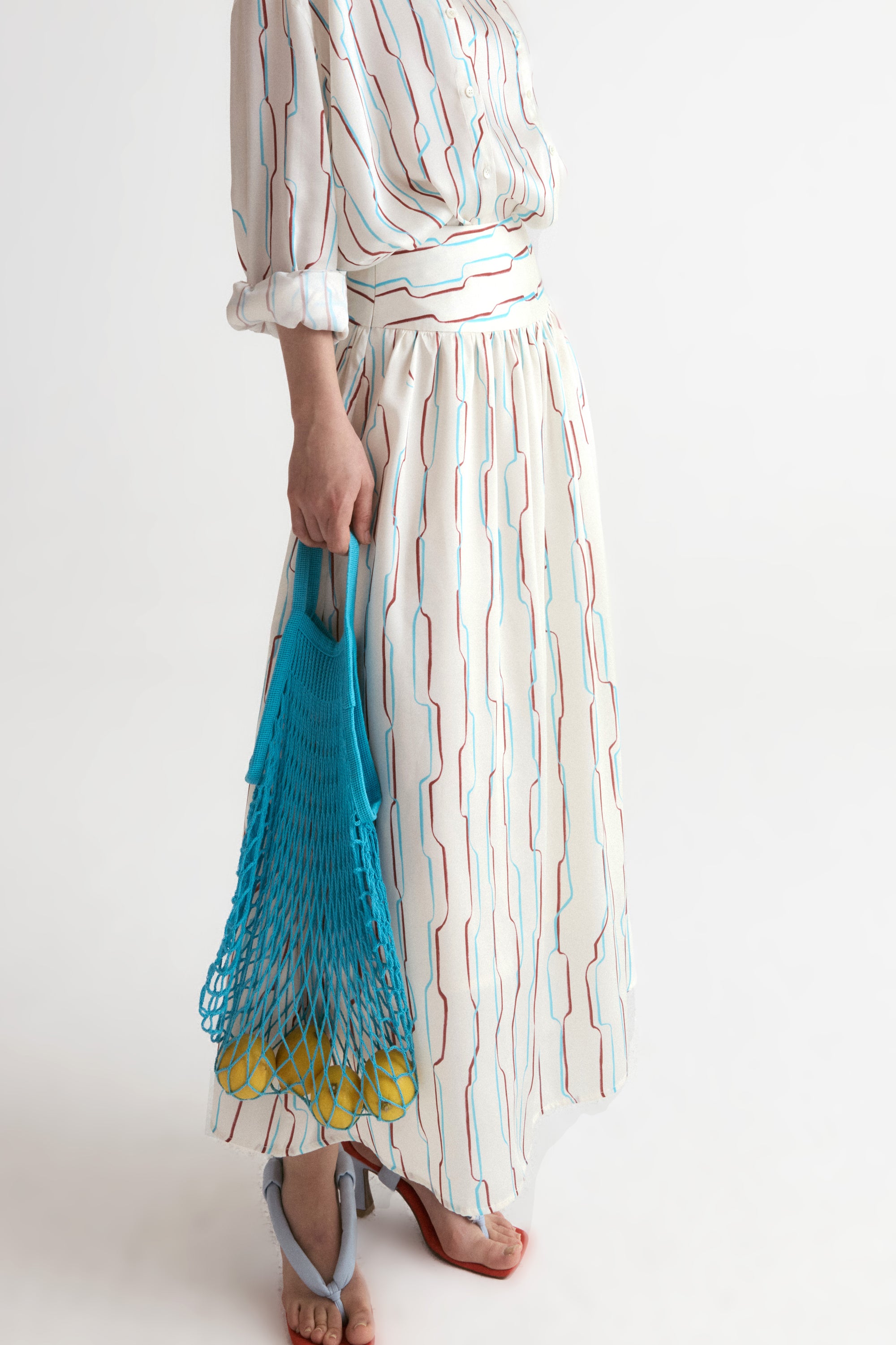 Santorini Full Skirt in Viscose Silk
