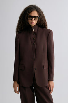 Boxy Single-Breasted Blazer Almandine