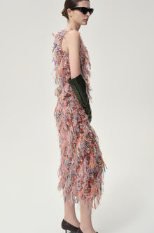 Julie Fringed Top Pink