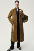 Cléo Shearing Robe Coat Tabacco/ Black
