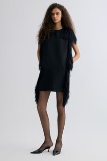 Side-Trim Wool Dress