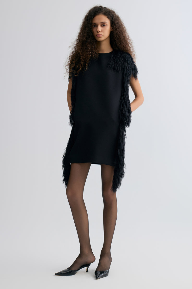 Side-Trim Wool Dress