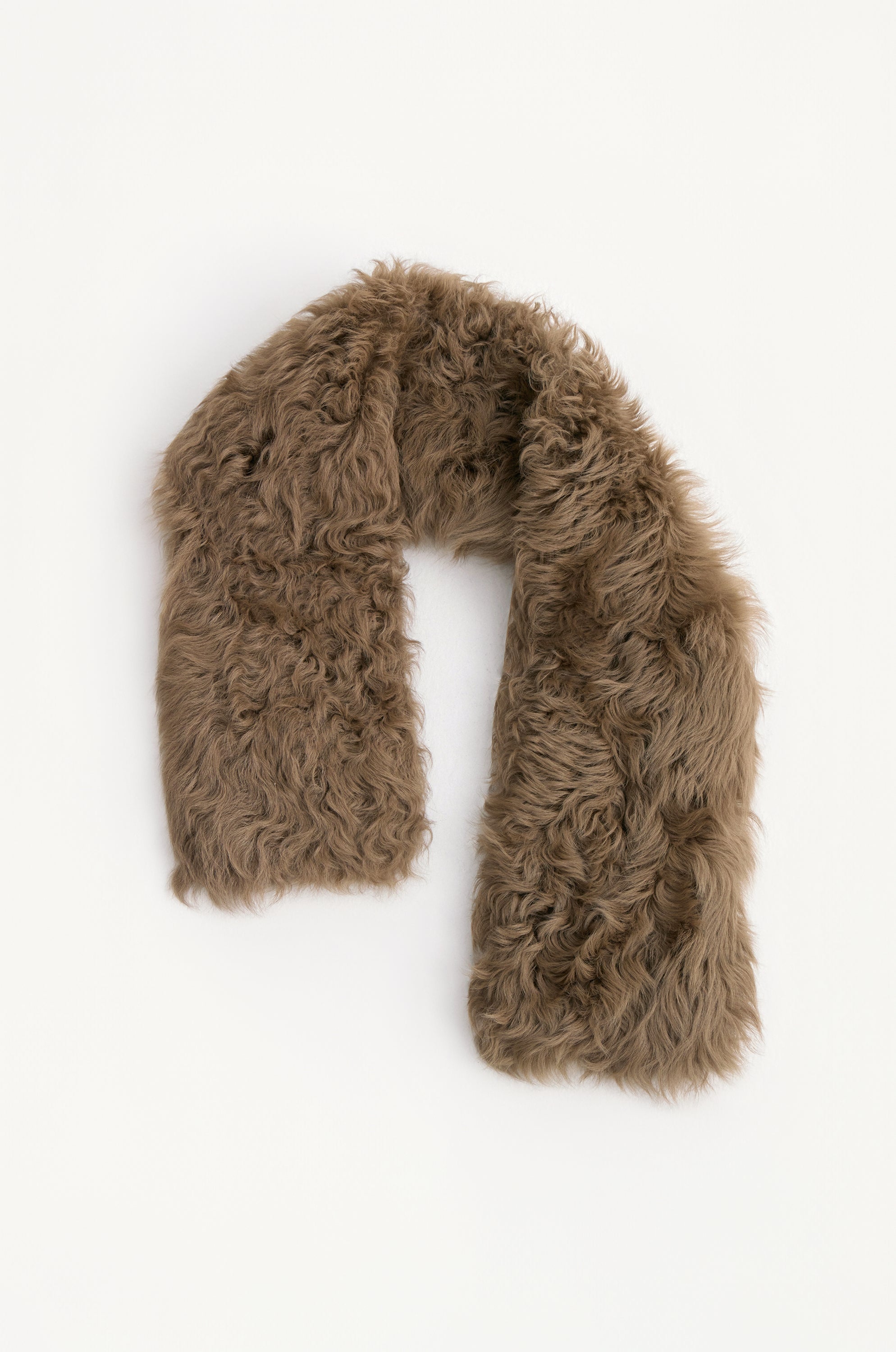 Verve Toscana Shearling Scarf Taupe
