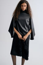Waxed Slouch-neck Dress