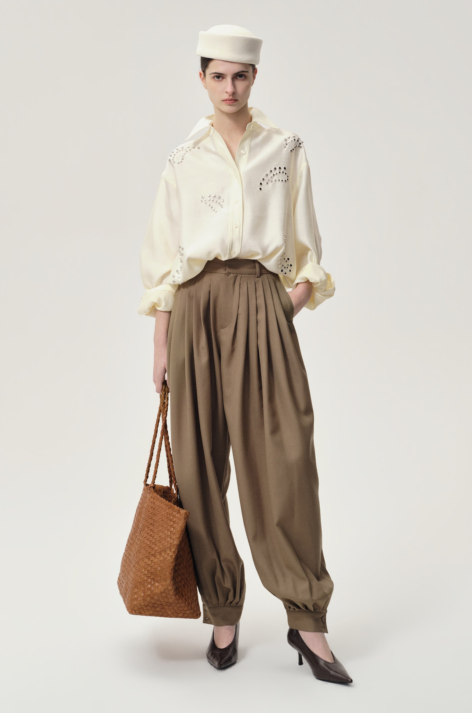 Balloon Pleat Trousers Pepper