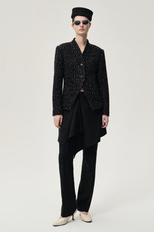 Layered Skirt Trousers Black